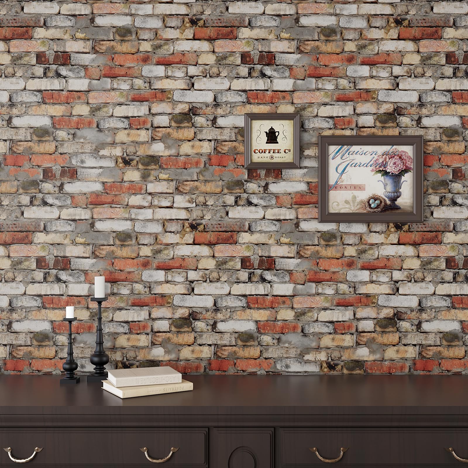 Amazon | VEELIKE レンガ調 壁紙シール のり付き リメイクシート